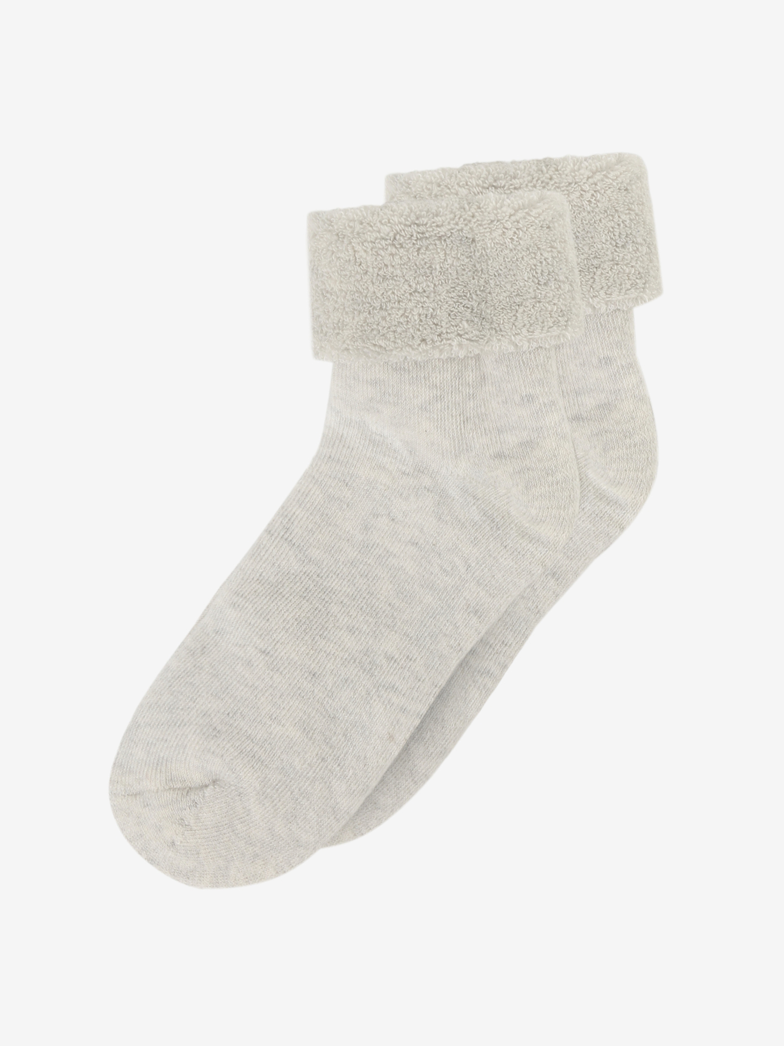 Minymo Sokker 2-pak Cozy Velour Silver Birch Melange - Billede 2