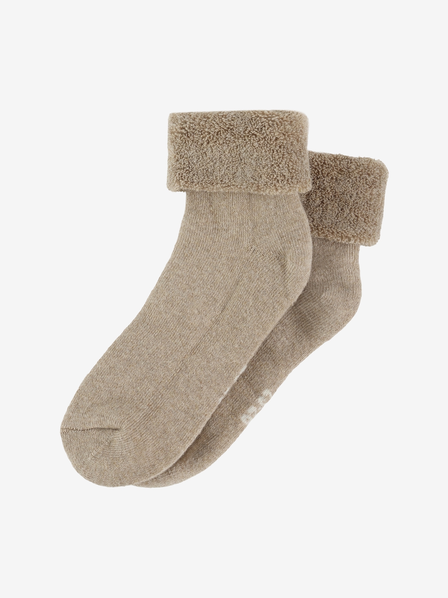 Minymo Sokker 2-pak Cozy Velour Silver Mink Melange - Billede 2