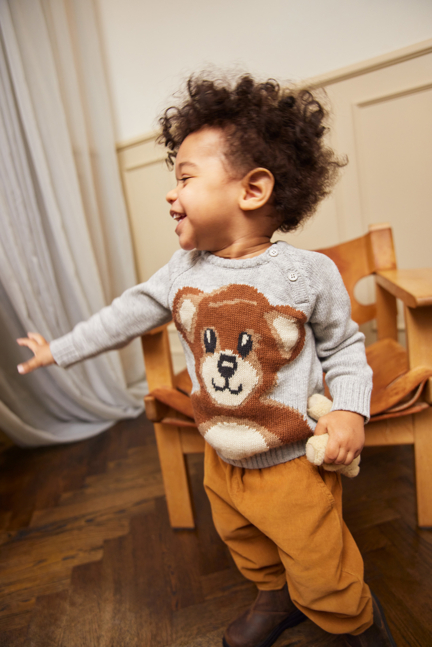 Molo Sweatshirt LS Strik Bless Teddy Bear knit - Billede 3