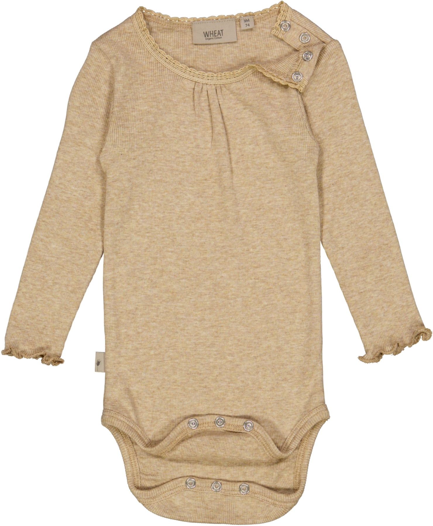 Wheat Body Rib Lace Dark Oat Melange - Billede 3