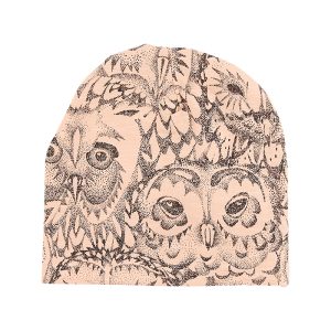 Soft Gallery Hue Beanie AOP Owl Coral