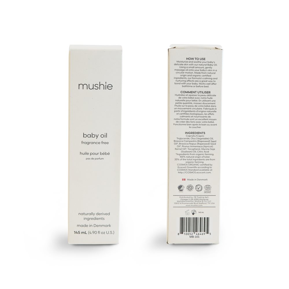 Mushie Baby Oil Fragrance Free (Cosmos) 145 ml - Billede 2