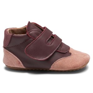 Pom Pom hjemmesko Sneaker Velcro Bordeaux/Rose