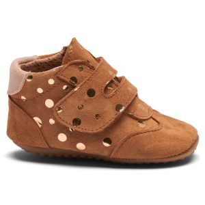 Pom Pom hjemmesko Sneaker Velcro Camel Gold Dot/Camel