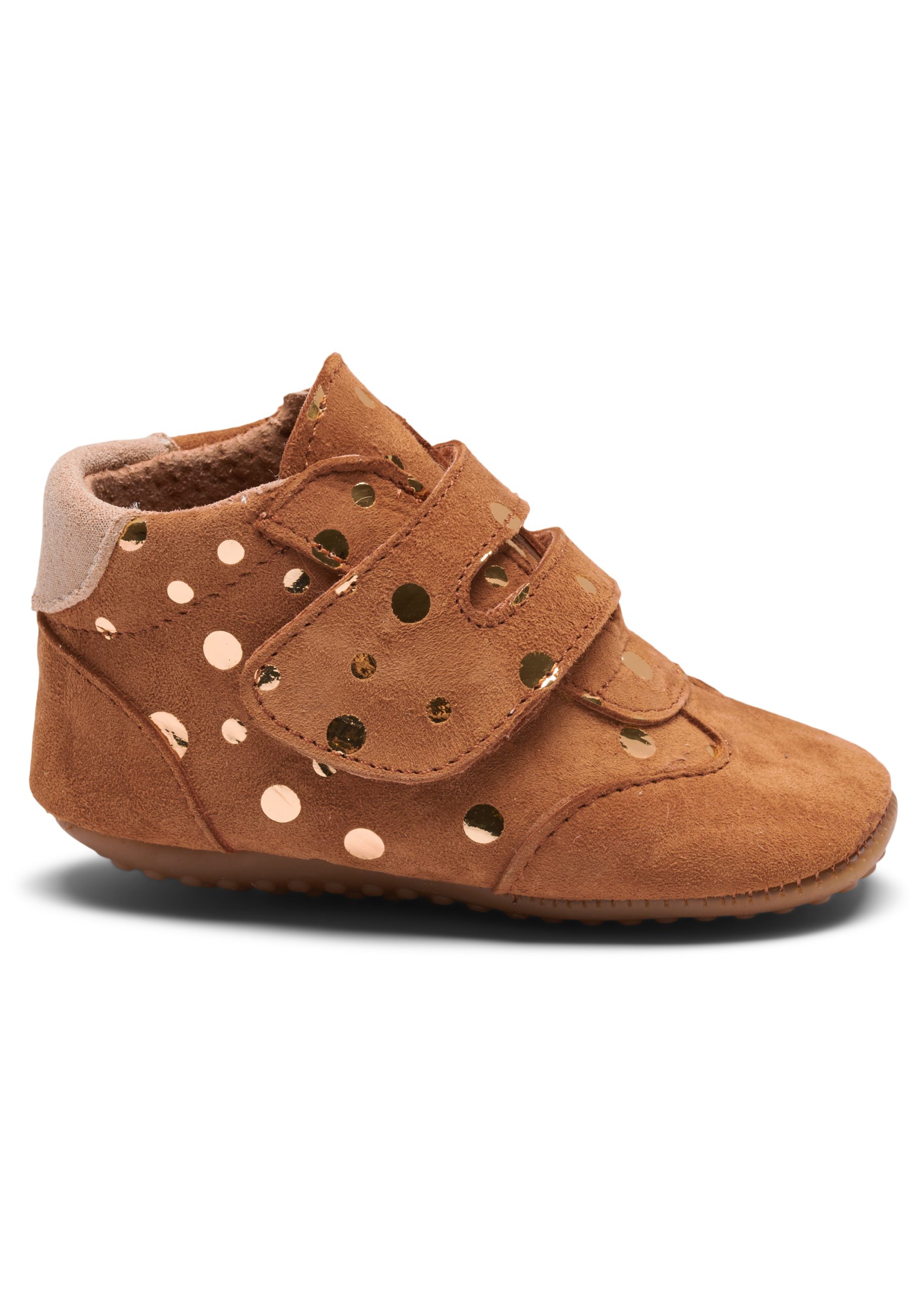 Pom Pom hjemmesko Sneaker Velcro Camel Gold Dot/Camel