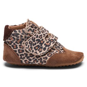 Pom Pom hjemmesko Sneaker Velcro Leo/Brown