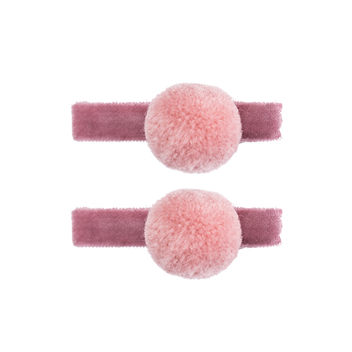 Bow's by Stær PomPom Clips 2-pak Velvet Antique Rose