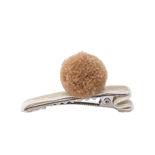 Bow's by Stær PomPom Clips 2-pak Velvet Råhvid - Billede 2