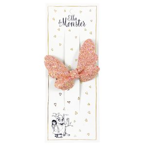 Ella & Monster Hårklips Glitter Butterfly Rose