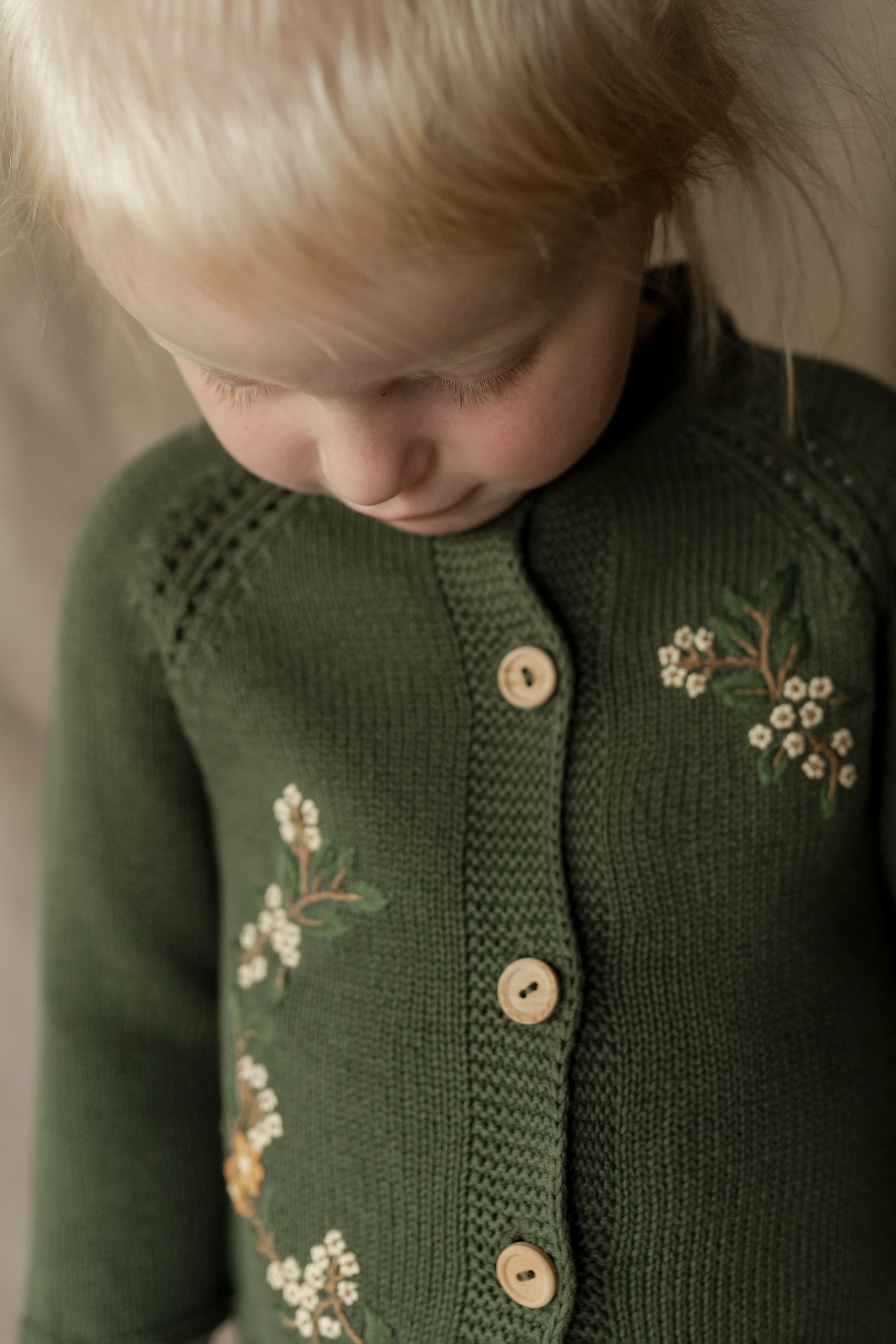 Hanevild Cardigan LS Strik Elna Bronze Green - Billede 2