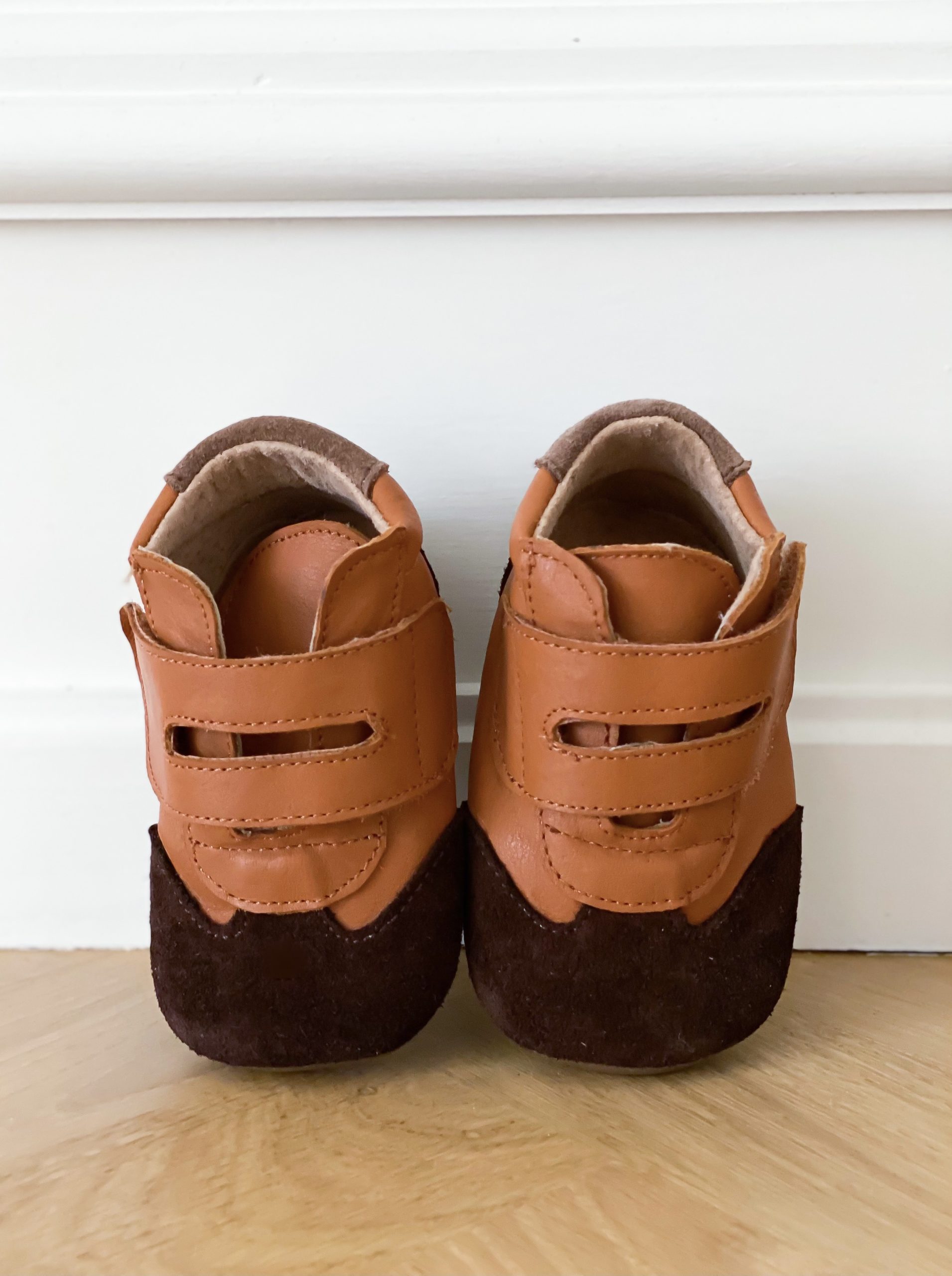 Pom Pom hjemmesko Sneaker Velcro Camel/Dark Brown - Billede 2