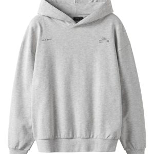 LMTD Sweatshirt Hoodie LS Ature Loose Light Grey Melange