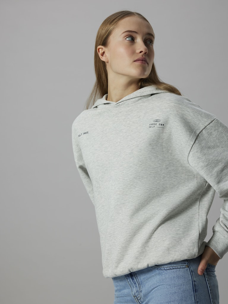 LMTD Sweatshirt Hoodie LS Ature Loose Light Grey Melange - Billede 5