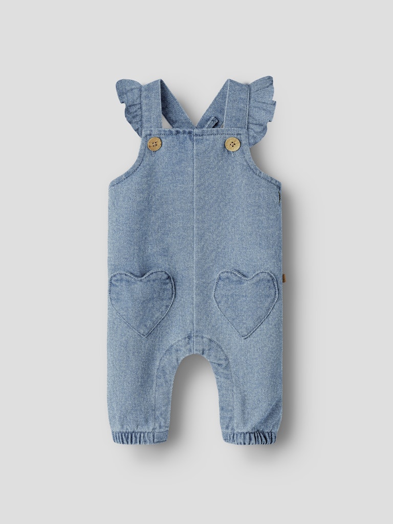 Lil' Atelier Smækbukser Baby Lulia Loose Overall Medium Blue Denim - Billede 3