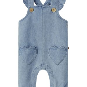 Lil' Atelier Smækbukser Baby Lulia Loose Overall Medium Blue Denim