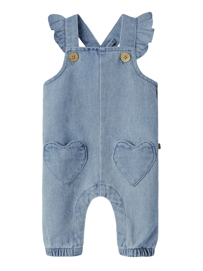Lil' Atelier Smækbukser Baby Lulia Loose Overall Medium Blue Denim