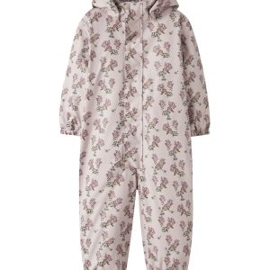 Lil' Atelier Gummi Flyverdragt Mini Ladry10 Snowsuit Pad AOP Hushed Violet