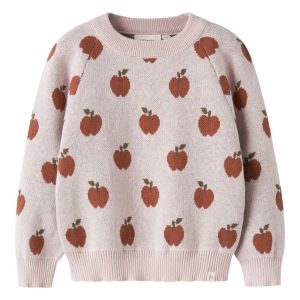 Lil' Atelier Strik Bluse Mini LS Lulio Hushed Violet