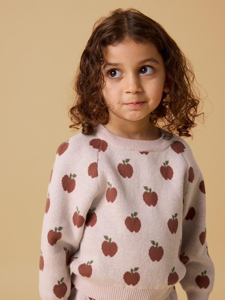 Lil' Atelier Strik Bluse Mini LS Lulio Hushed Violet - Billede 5