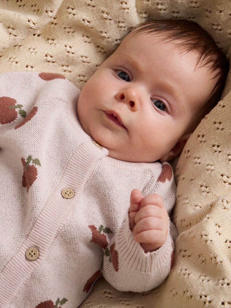 Lil' Atelier Cardigan Baby LS Strik Lulio Hushed Violet - Billede 4