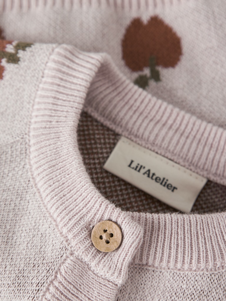 Lil' Atelier Cardigan Baby LS Strik Lulio Hushed Violet - Billede 3