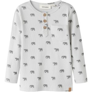 Lil' Atelier Bluse Mini LS Lavo Eno Slim Glacier Gray
