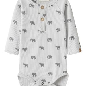 Lil' Atelier Body Baby LS Lavo Eko Slim Glacier Gray