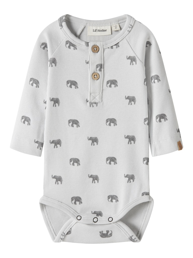 Lil' Atelier Body Baby LS Lavo Eko Slim Glacier Gray