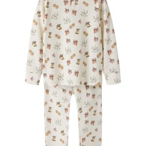 Lil' Atelier Nattøj Mini Pyjamas LS Layo Git Turtledove