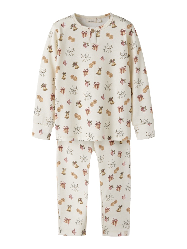 Lil' Atelier Nattøj Mini Pyjamas LS Layo Git Turtledove