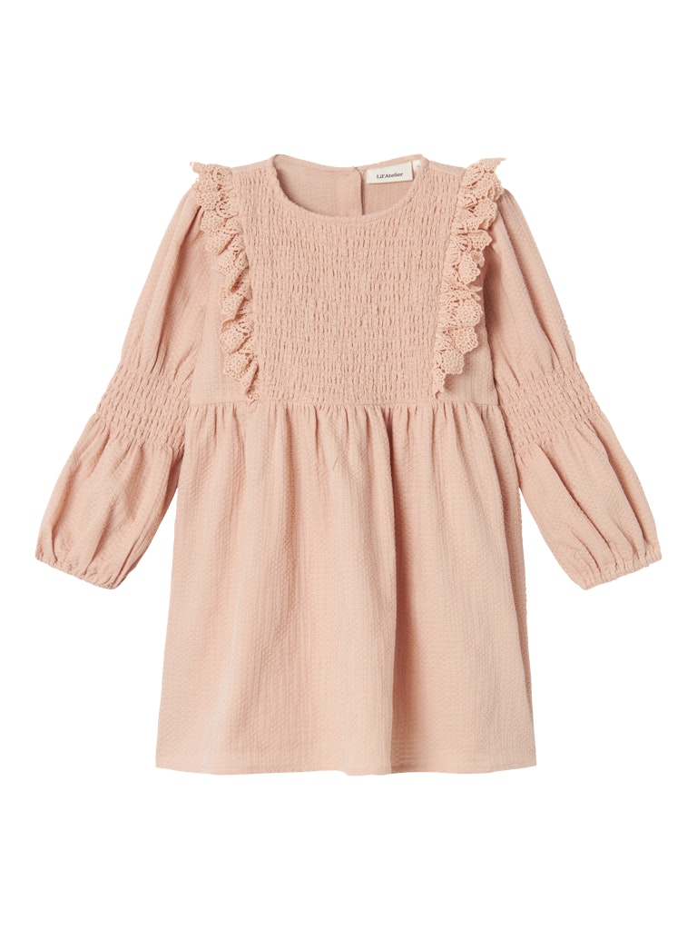 Lil' Atelier Kjole Mini LS Rosita Rugby Tan