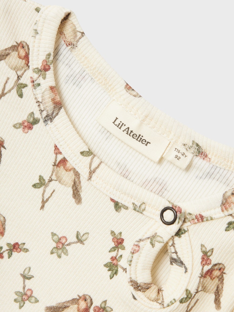 Lil' Atelier Bluse Mini LS Gave Eli Slim Turtledove - Billede 3