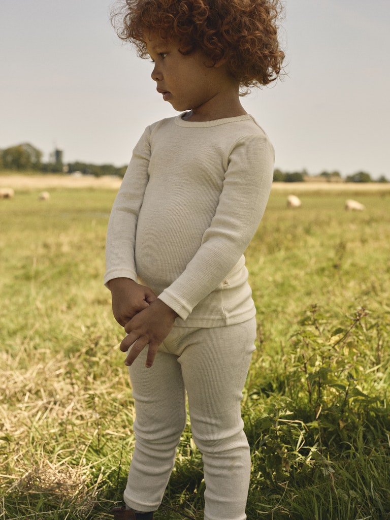 Lil' Atelier Uld Leggins Mini Nalu Rib Slim Turtledove - Billede 5