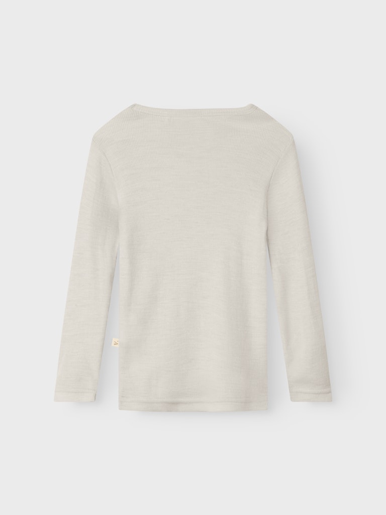 Lil' Atelier Uld Bluse Mini LS Nalu Slim Turtledove - Billede 2