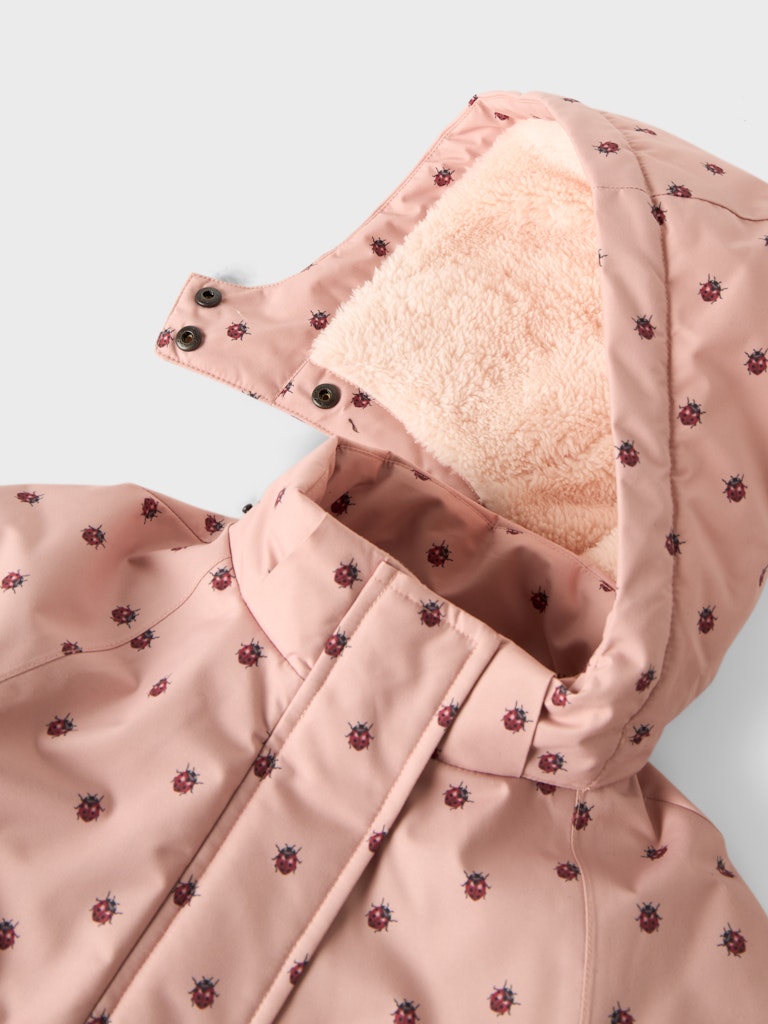 Lil' Atelier Vinterjakke Mini Snow05 Mariehøne AOP Misty Rose - Billede 4