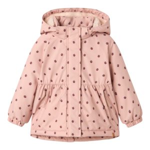Lil' Atelier Vinterjakke Mini Snow05 Mariehøne AOP Misty Rose