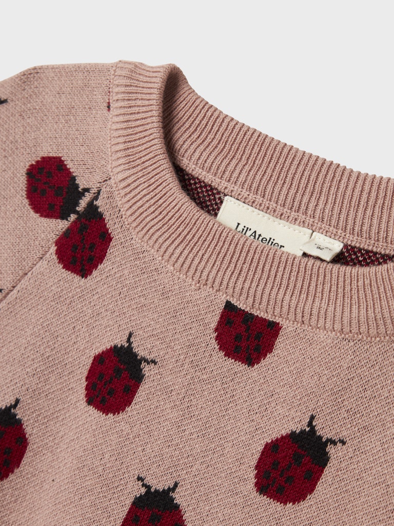 Lil' Atelier Strik Bluse Mini LS Lulio Misty Rose - Billede 3