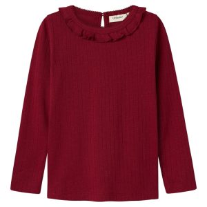Lil' Atelier Bluse Mini LS Rachel Nim Slim Red Dahlia