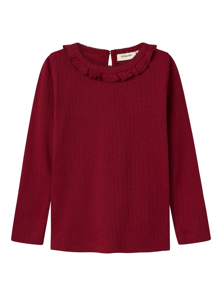Lil' Atelier Bluse Mini LS Rachel Nim Slim Red Dahlia