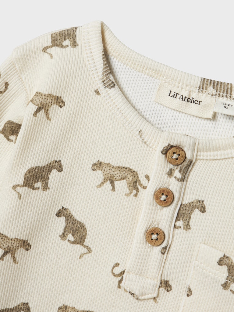 Lil' Atelier Bluse Mini LS Lavo Eno Slim Turtledove - Billede 3