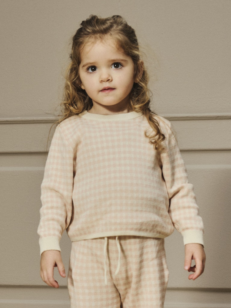 Lil' Atelier Strik Bluse Mini LS Nadie Loose Cameo Rose - Billede 2
