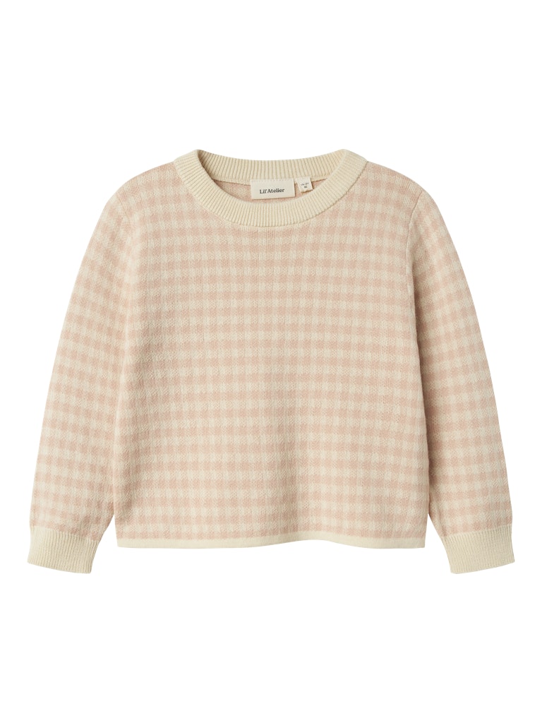 Lil' Atelier Strik Bluse Mini LS Nadie Loose Cameo Rose
