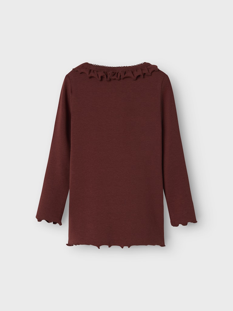 Lil' Atelier Bluse Mini LS Gayo Koj Slim Hot Chocolate - Billede 3