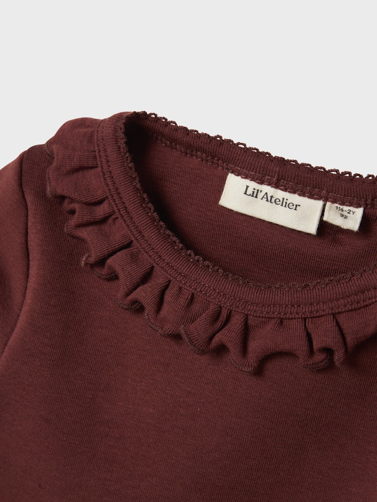 Lil' Atelier Bluse Mini LS Gayo Koj Slim Hot Chocolate - Billede 2