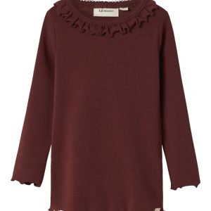 Lil' Atelier Bluse Mini LS Gayo Koj Slim Hot Chocolate