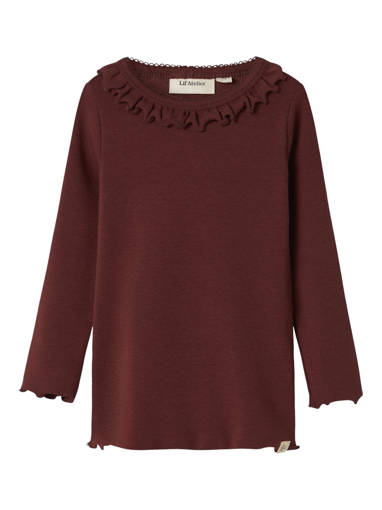 Lil' Atelier Bluse Mini LS Gayo Koj Slim Hot Chocolate
