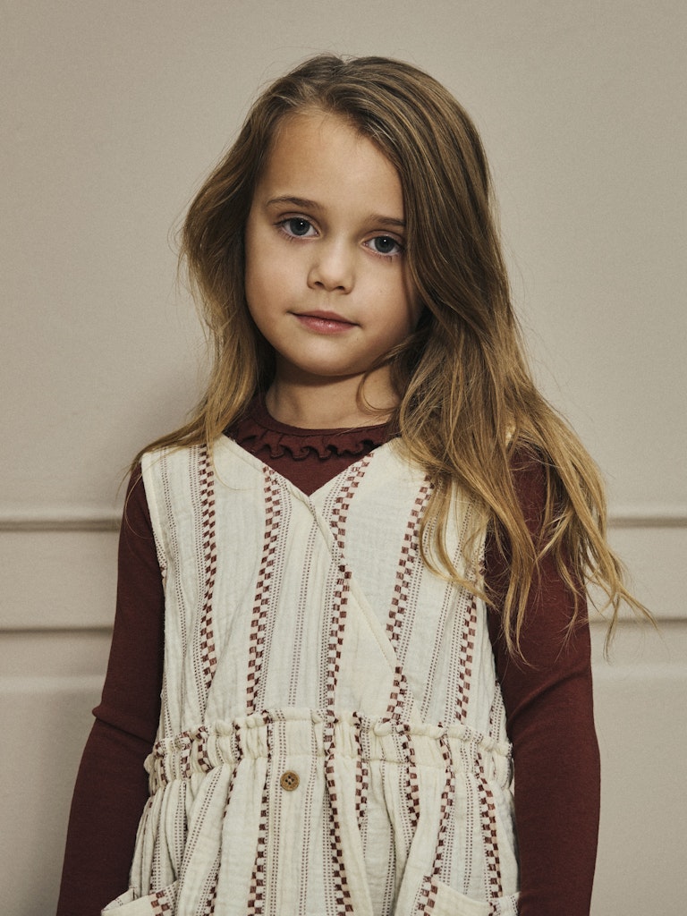 Lil' Atelier Bluse Mini LS Gayo Koj Slim Hot Chocolate - Billede 4