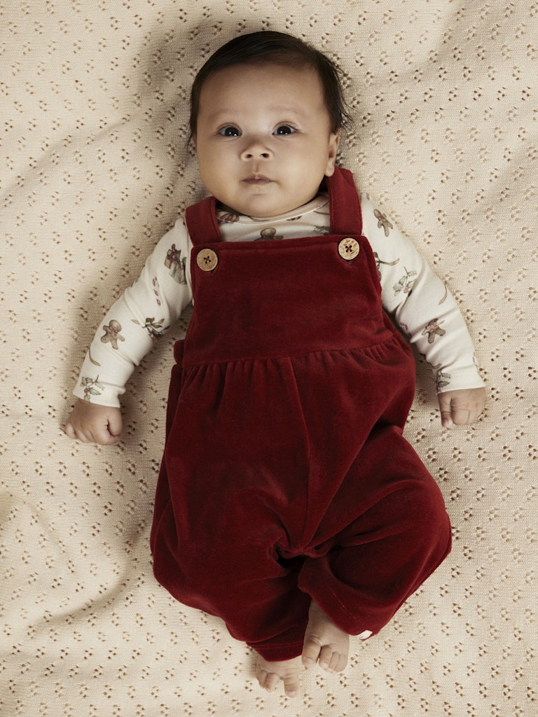 Lil' Atelier Smækbukser Baby Saga Loose Overall Red Dahlia