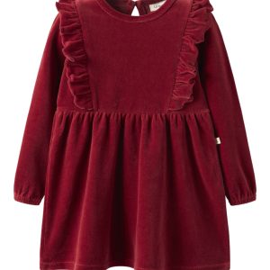 Lil' Atelier Kjole Mini LS Saga red Dahlia
