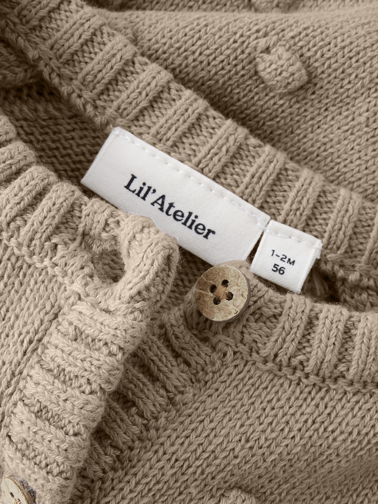 Lil' Atelier Cardigan LS Strik Baby Gable Oxford Tan - Billede 2
